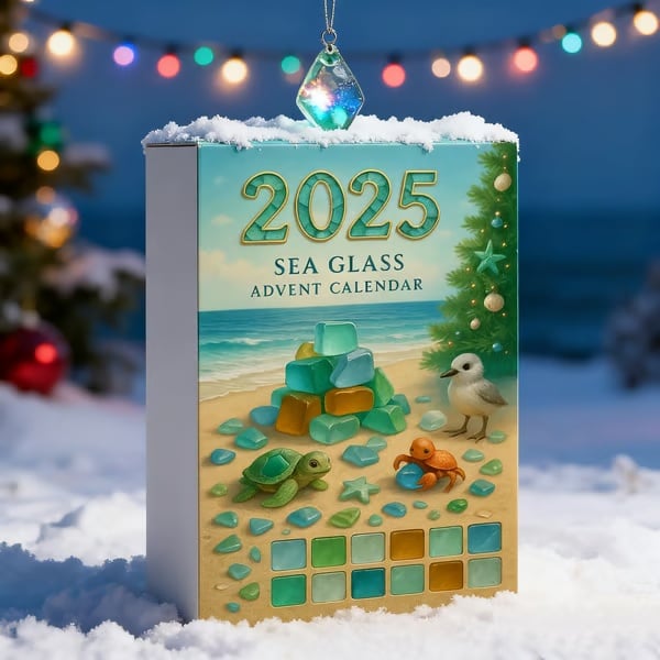 🔥Limited Edition, Only 100 Sets Left! - 🌊Sea Glass Christmas Tree Advent Calendar