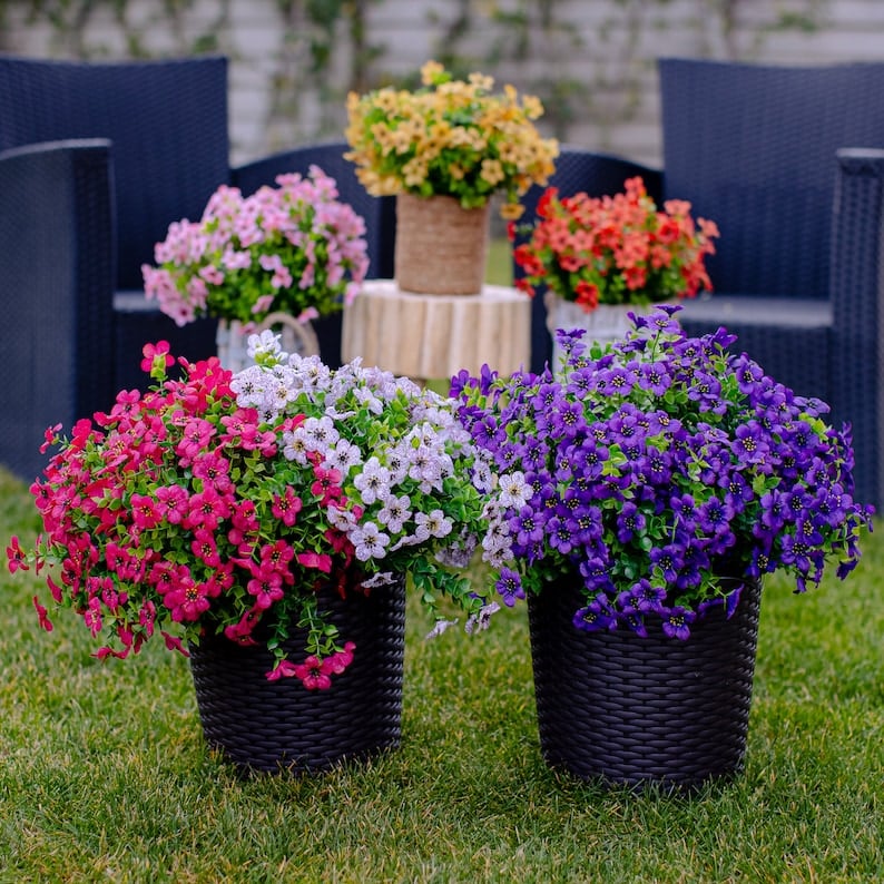 💥Upgraded high-grade material 🌱UV Resistant Lifelike Artificial Flowers