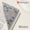 Bloomy Line - Personalized Hand Embroidered Corner Bookmark