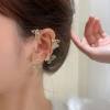 Vintage Crystal Butterfly Flower Ear Cuffs 2pcs Non-Pierced Sparkling Iced Out Rhinestone Butterfly Cartilage Climber Ear Wrap Prom Party Festival Ear Jewelry for Women