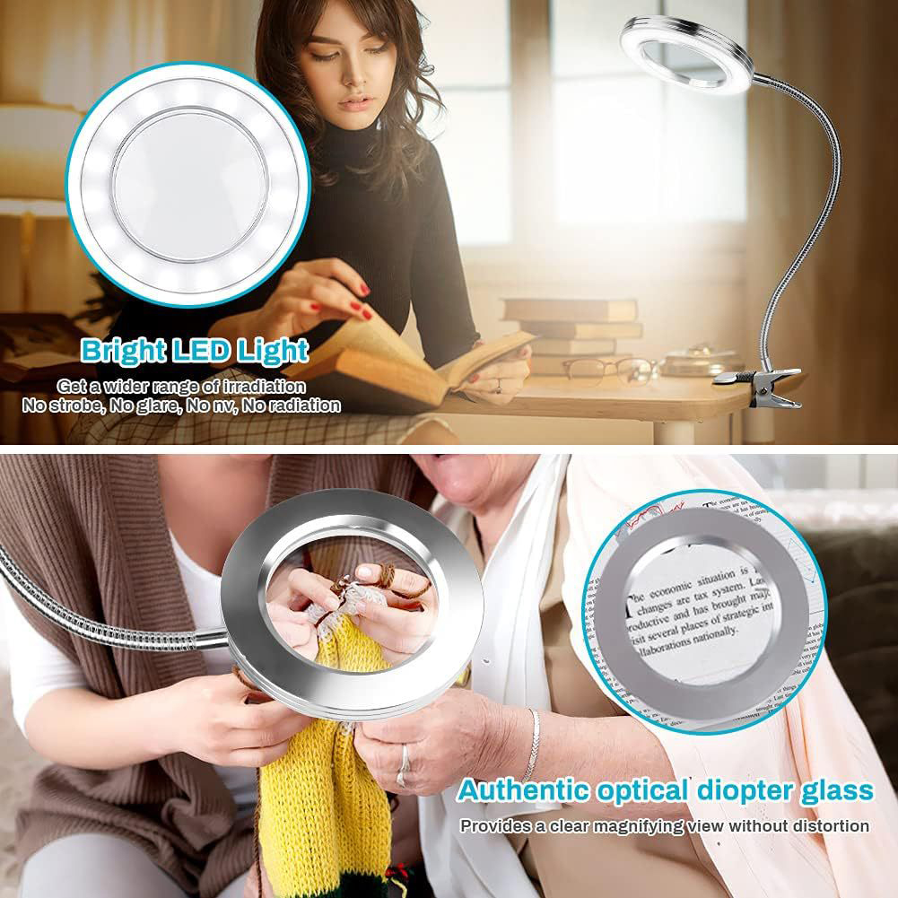 💥LAST DAY SALE 50% OFF💥Magnifying Glass Clip-On Desk Lamp⚡Buy 2 Free Shipping