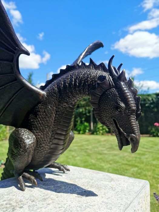 🦖Precision Casting Fire-breathing Dragon Sculpture Waterscape