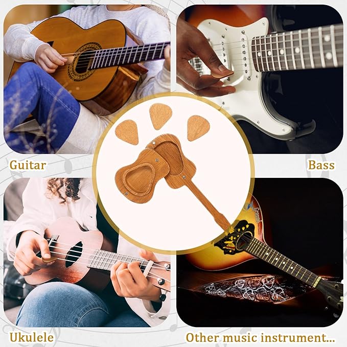 ⏰Christmas Hot Sale🎁Mini Cute Edition Wooden Guitar Plectrum Case🎸