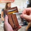 Magnetic Closure Slim Wallet-Microfiber Leather Front Pocket Wallet for Men,RFID Blocking,Holds 12 Cards and Money Clip