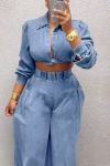 Women's Chic Kink Long Sleeve Top And Pants Suit