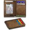 Magnetic Closure Slim Wallet-Microfiber Leather Front Pocket Wallet for Men,RFID Blocking,Holds 12 Cards and Money Clip