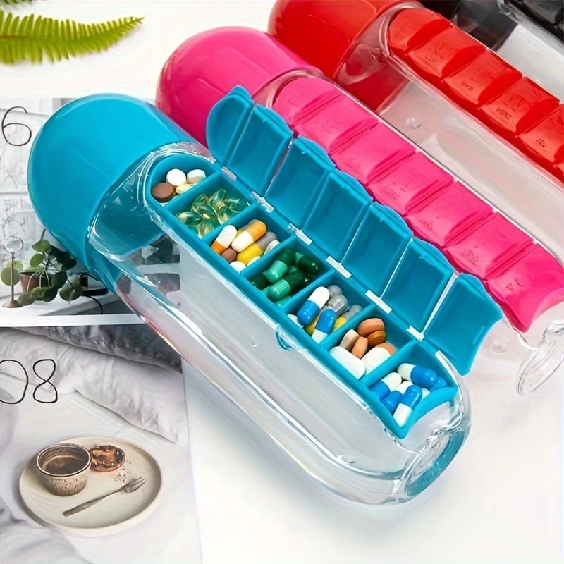 🎁TikTok Last Day Sale - 70% OFF🔥2-in-1 Portable Medicine Box & Water Bottle