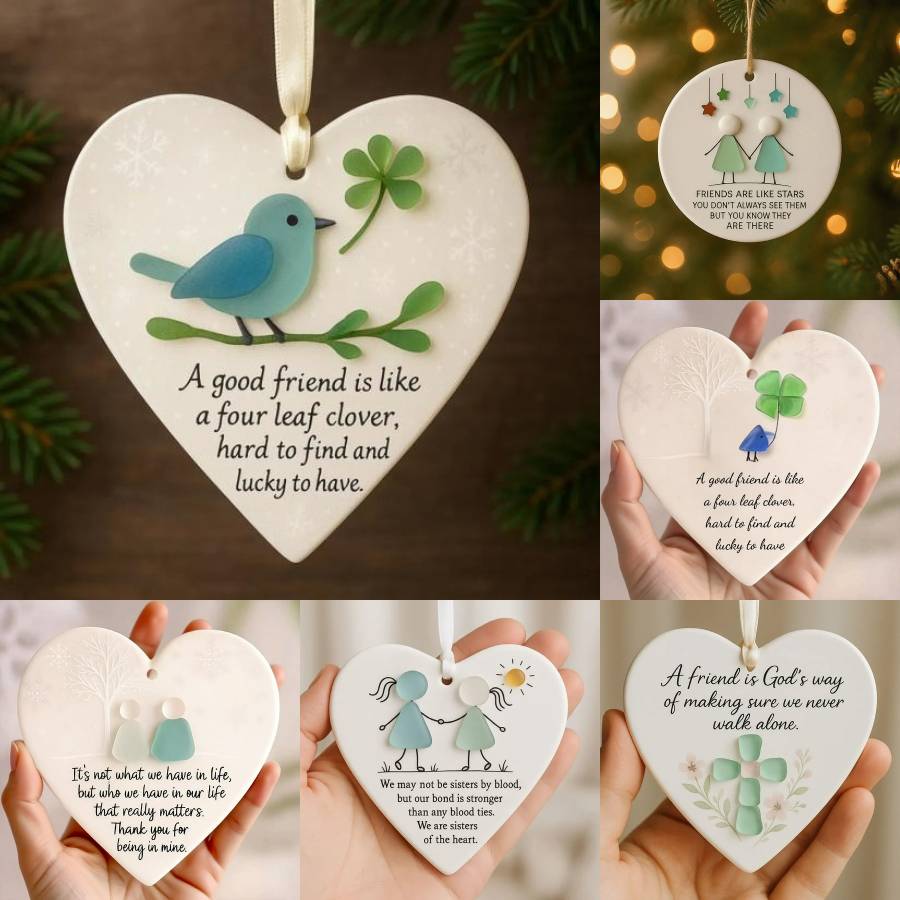 🎄TikTok Christmas Sale -70% OFF✨Heart-Shaped Sea Glass Friendship Decor💝- Shaped by Nature & Crafted by Hand