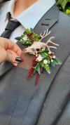 🎁TikTok Last Day Sale - 70% OFF💀 Floral krampus horror skull pocket square boutonnière