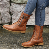 Last Day Sale 70% - Handmade Women'S Medium Chunky Heel Side Zip Leather Boots