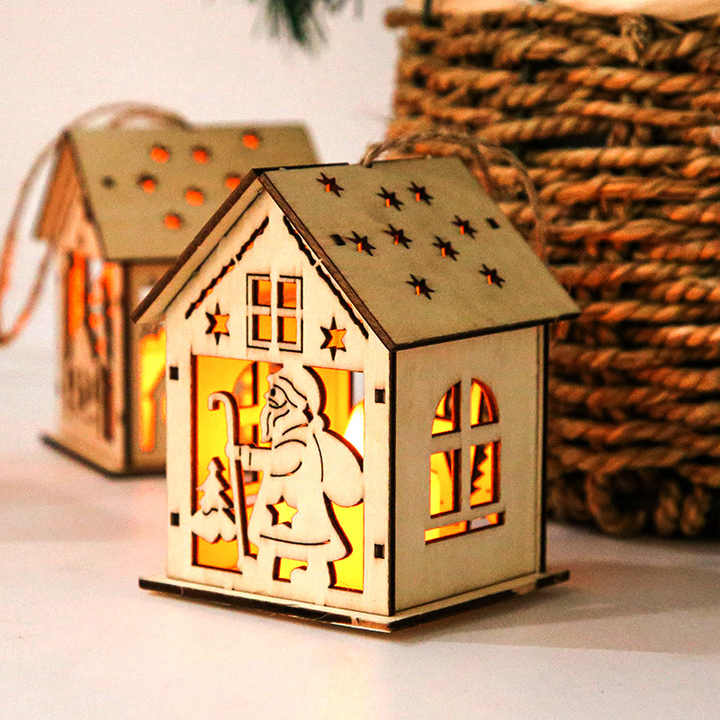 🎄Ealy Christmas Sale 49% OFF✨Christmas LED Wood House Ornaments Eco-friendly Glowing