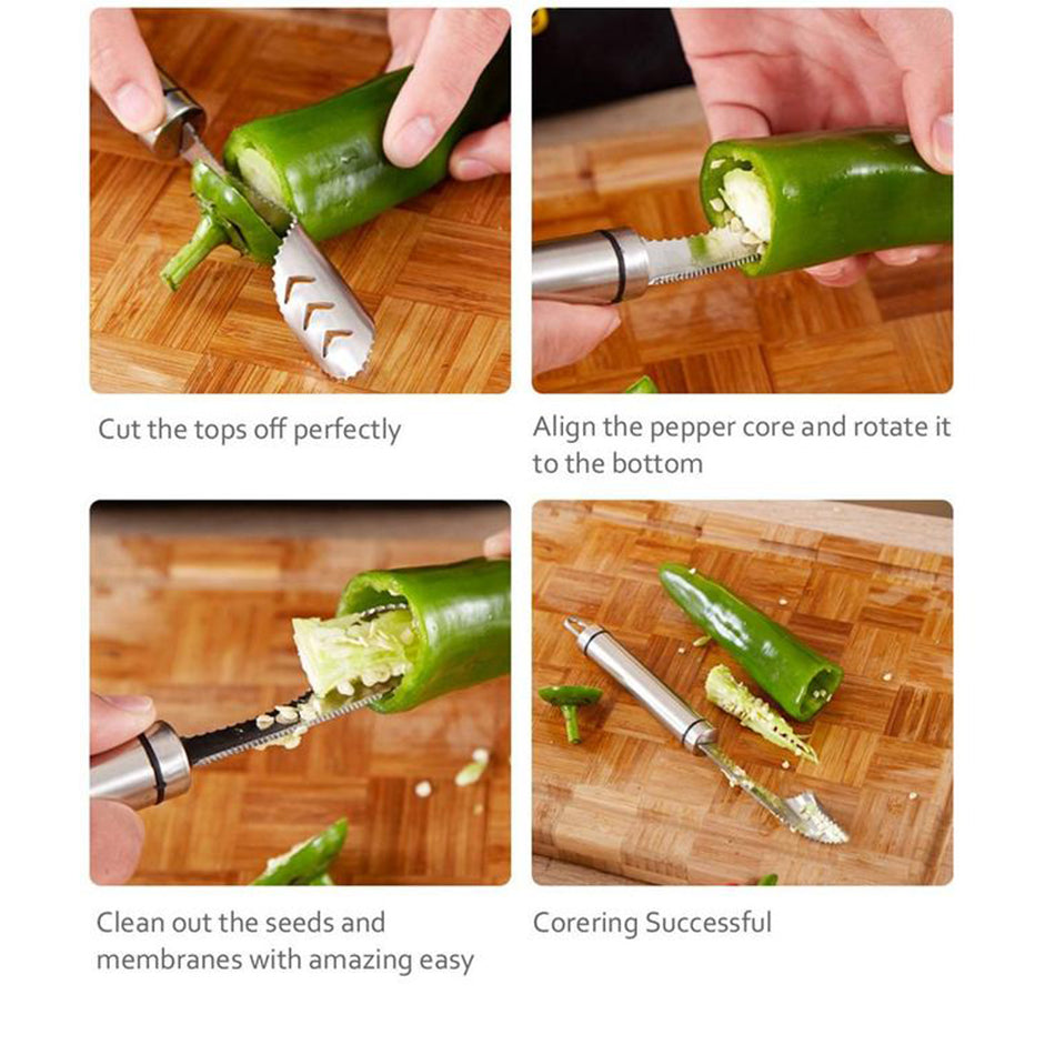 (🎁Christmas Sale - 49% Off) Pepper Seed Corer Remover, Buy 3 Get 2 Free (5 Pcs)