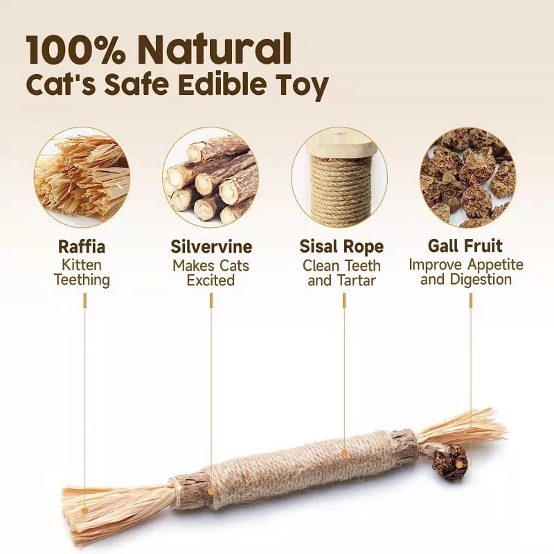 (🔥Last Day Promotion - 49% OFF) Natural Silvervine Stick Cat Chew Toy- BUY 3 GET 2 FREE TODAY!