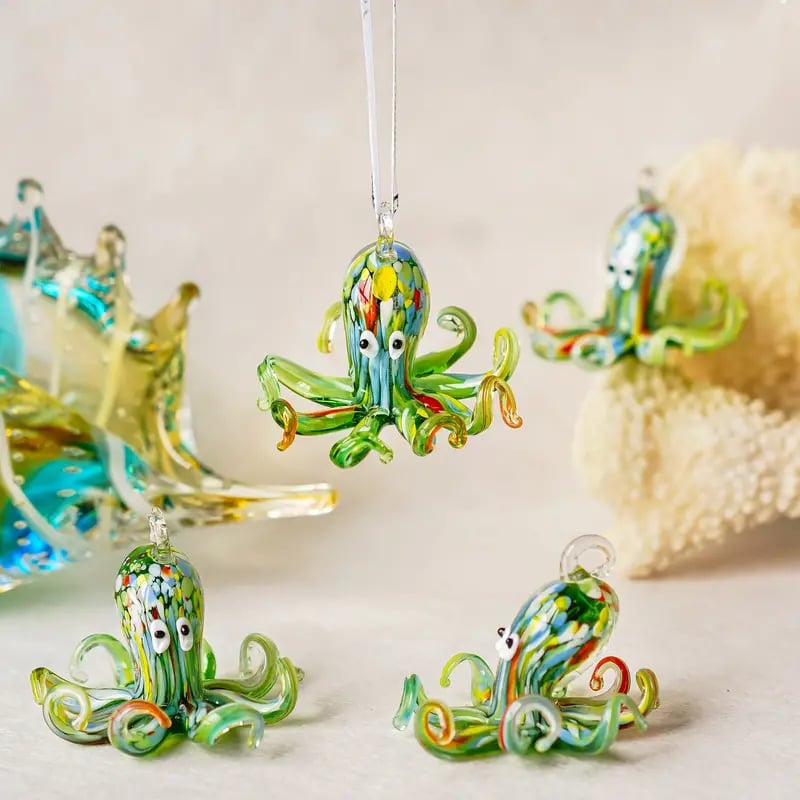 ✨Handcrafted Glass Octopus Ornament🐙