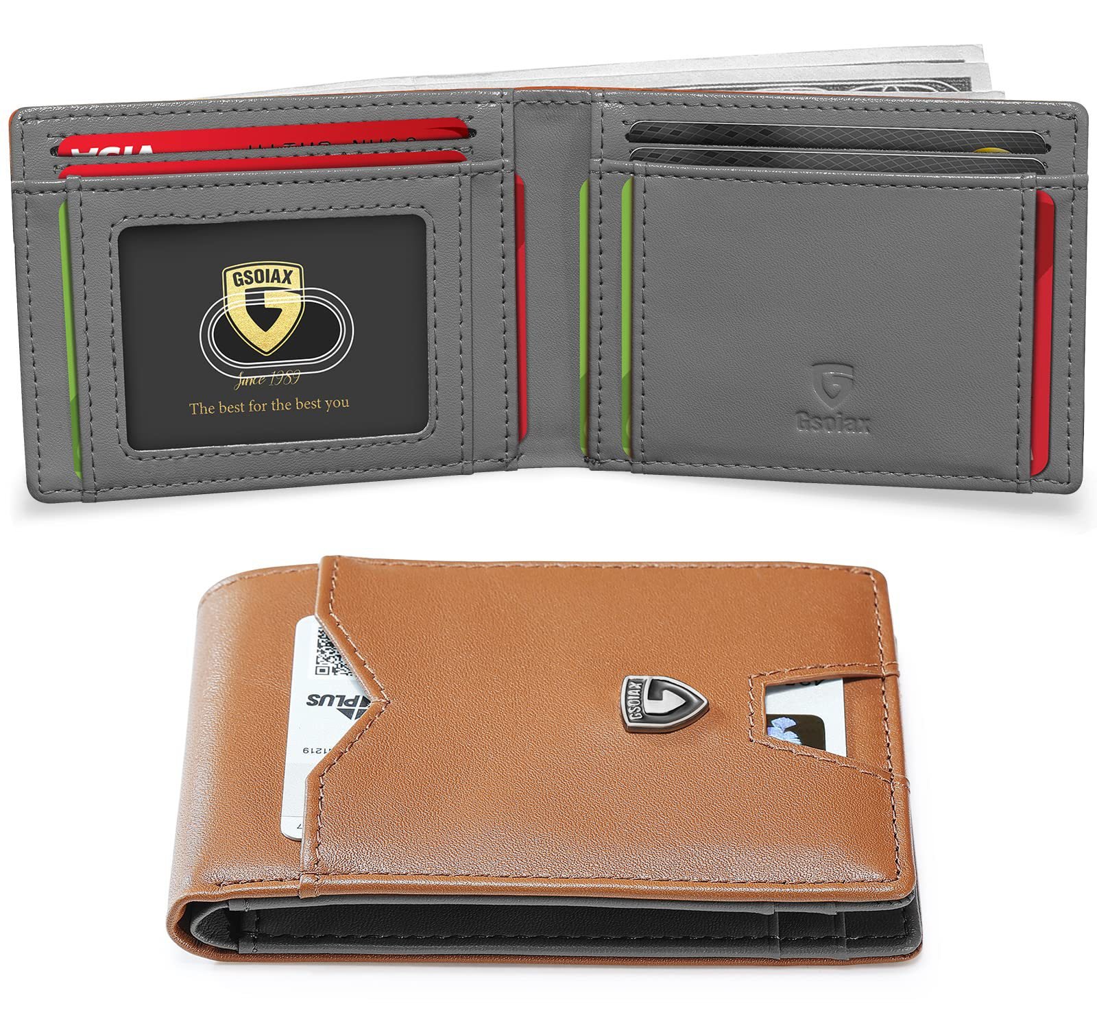 🔥Father's Day Promotion 70% OFF💥Men's Slim Leather RFID Blocking Wallet - Minimalist Carbon Fiber Bifold