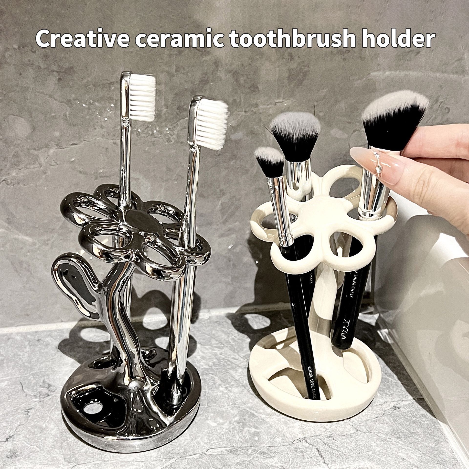 🔥Last Day Promotion - 70% OFF🎁Creative Toothbrush Holder and Makeup Brush Organizer