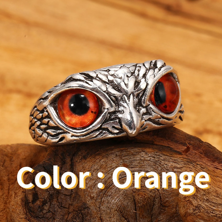 🔥LAST DAY 70% OFF🔥925 Sterling Silver Demon Eye Owl Ring Adjustable