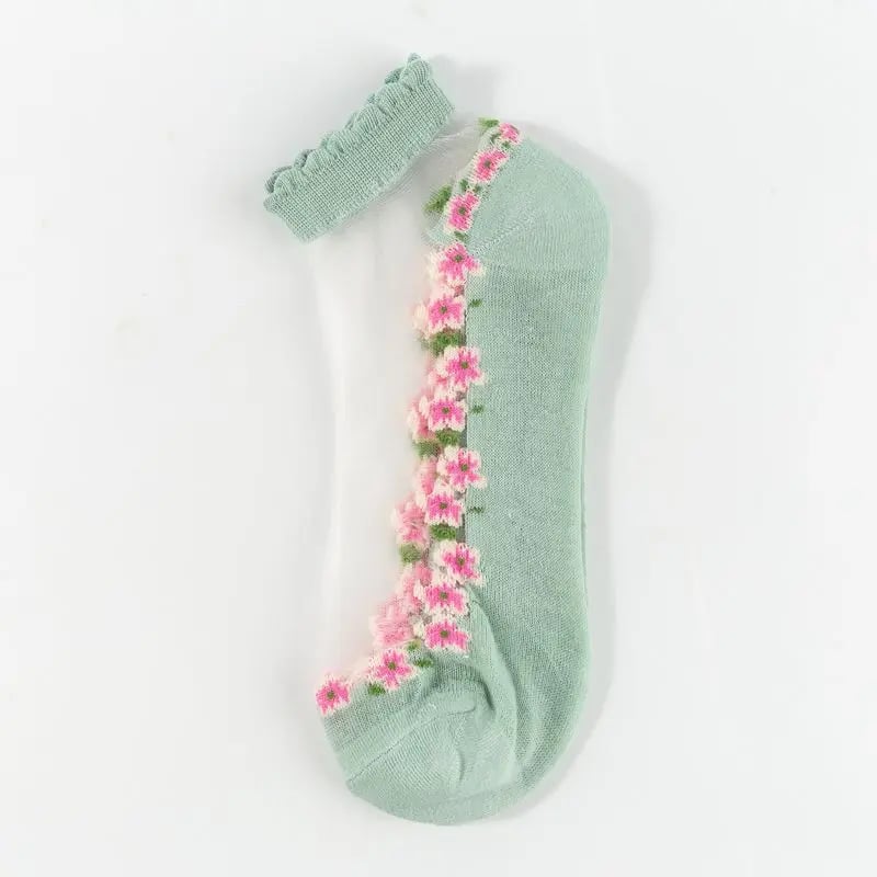 🔥5 Paar für 19,98€🔥- Damen Frühling Sommer Blumenspitze Söckchen