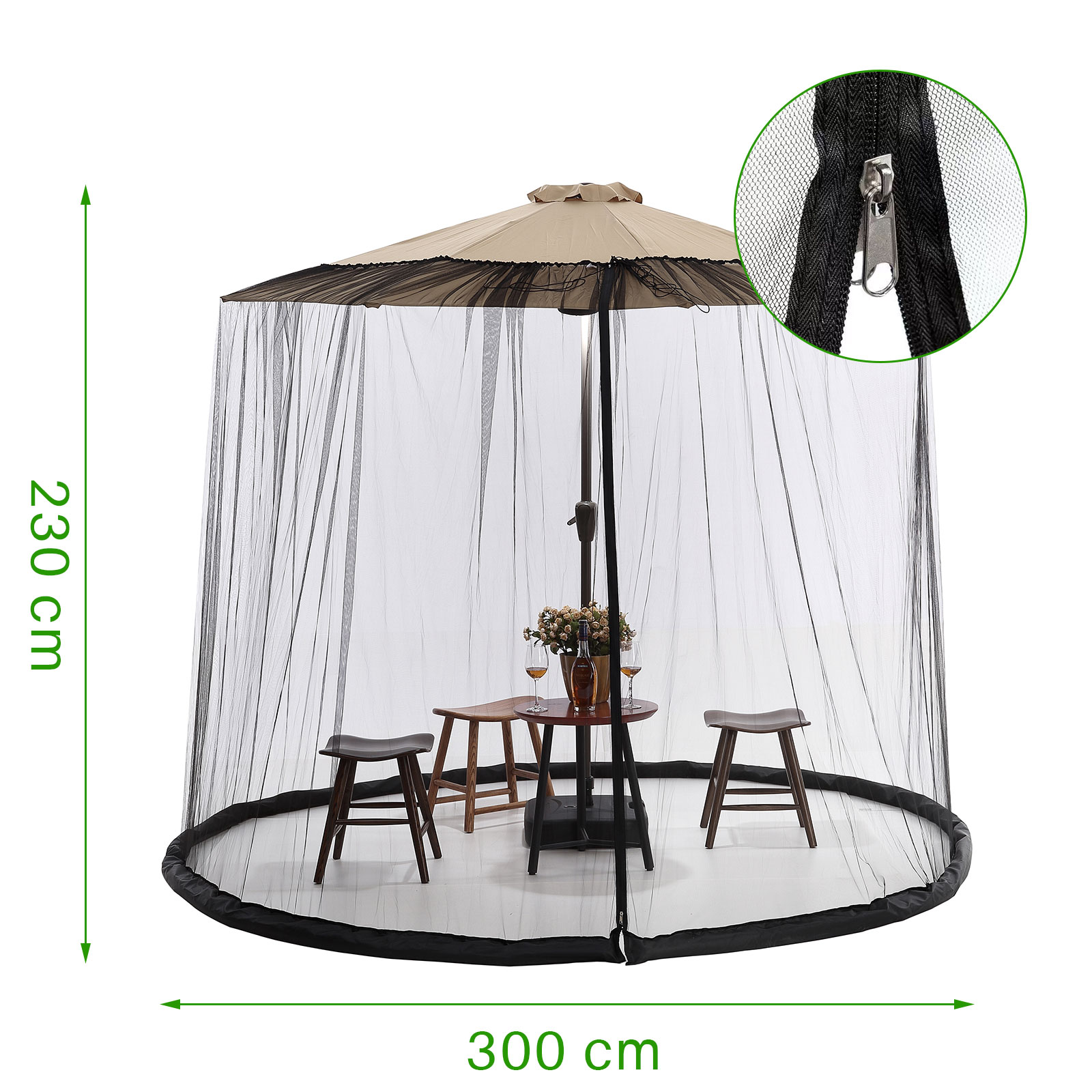 Roman umbrella anti-mosquito netting