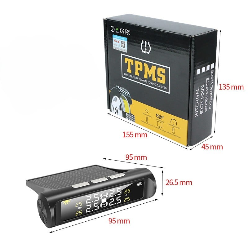 🎁TikTok Last Day Sale - 70% OFF🔥Solar Power Car Tire Pressure Monitoring Toolalves