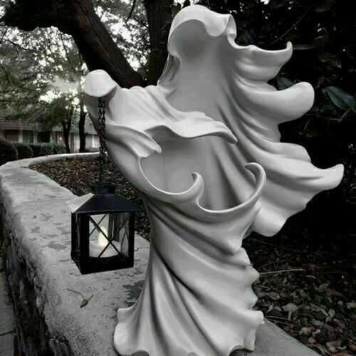🔥Last Day 49% OFF - Lantern Cracker Barrel Ghost Statue Halloween Decor