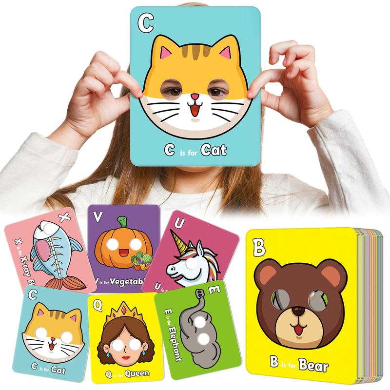 ⏰LAST DAY SALE 50% OFF💥26 Pcs Alphabet ABC Flash Cards with Animal Masks⚡Buy 2 Free Shipping