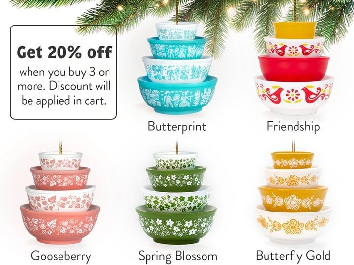 🎁Miniature Pyrex Bowl Stack Ornament 🔥(Buy 2 Free Shipping)