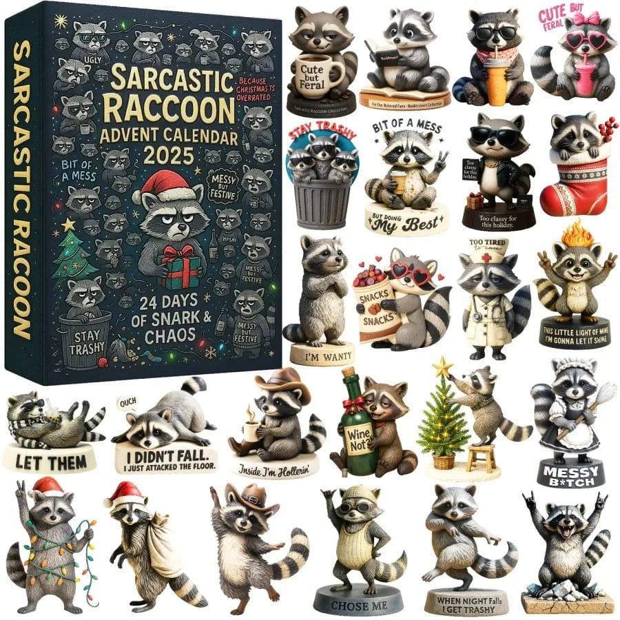 🔥Last Day 50% OFF -🎄Sarcastic Raccoon Advent Calendar 2025