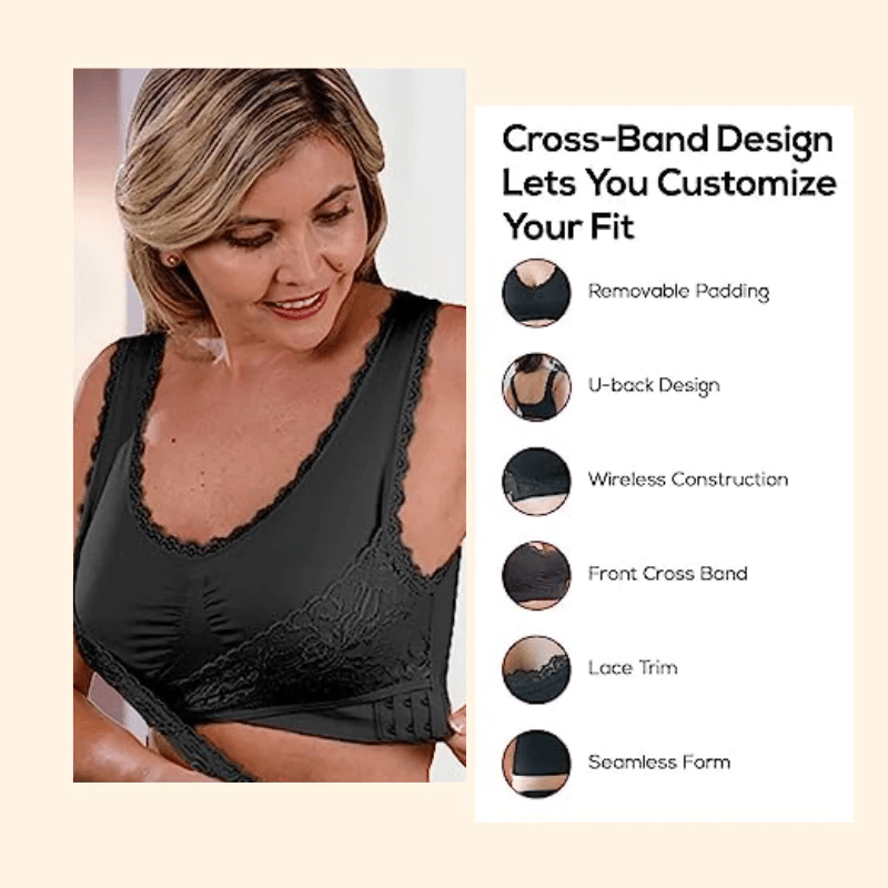 (🌲Early Christmas Sale- 50% OFF) Comfy Corset Bra Front Cross Side Buckle Lace Bras