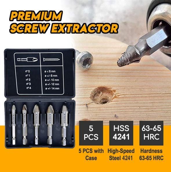 Screw Extractor (1 Set 5pcs)