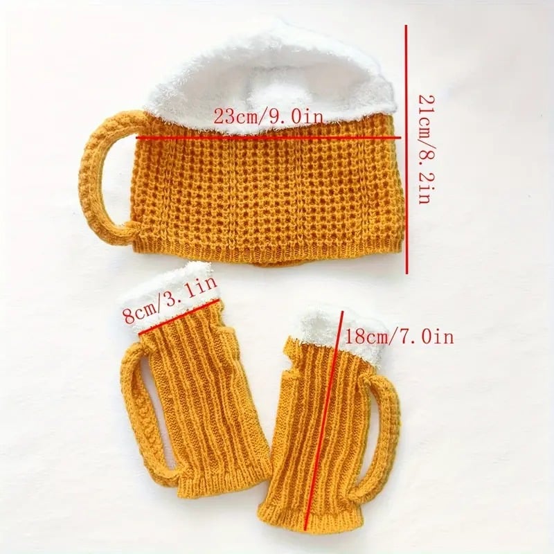 (🌲CHRISTMAS SALE - 50% OFF)🍺Funny 3D Beer Mug Knitted Glove Gift🎁