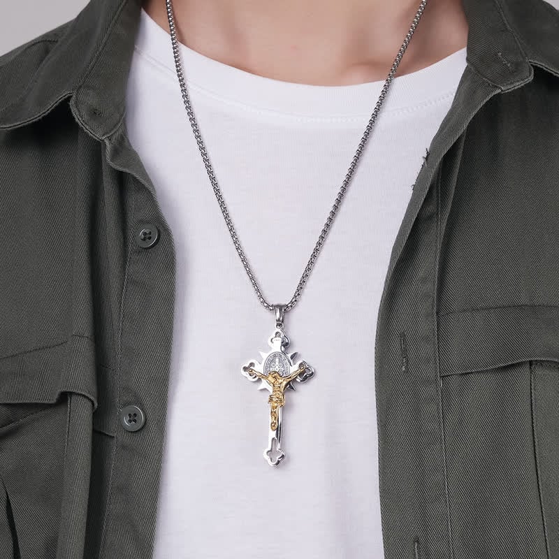 🙏 49% OFF🙏Collar con colgante de cruz de protección de ST.Benedict