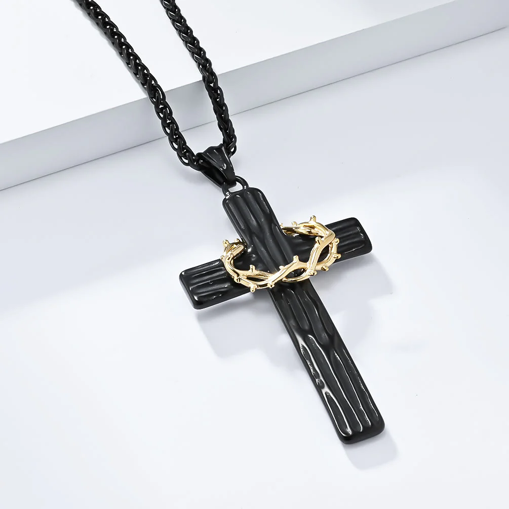 ✝️100% Handmade Crown Of Thorns Cross Necklace