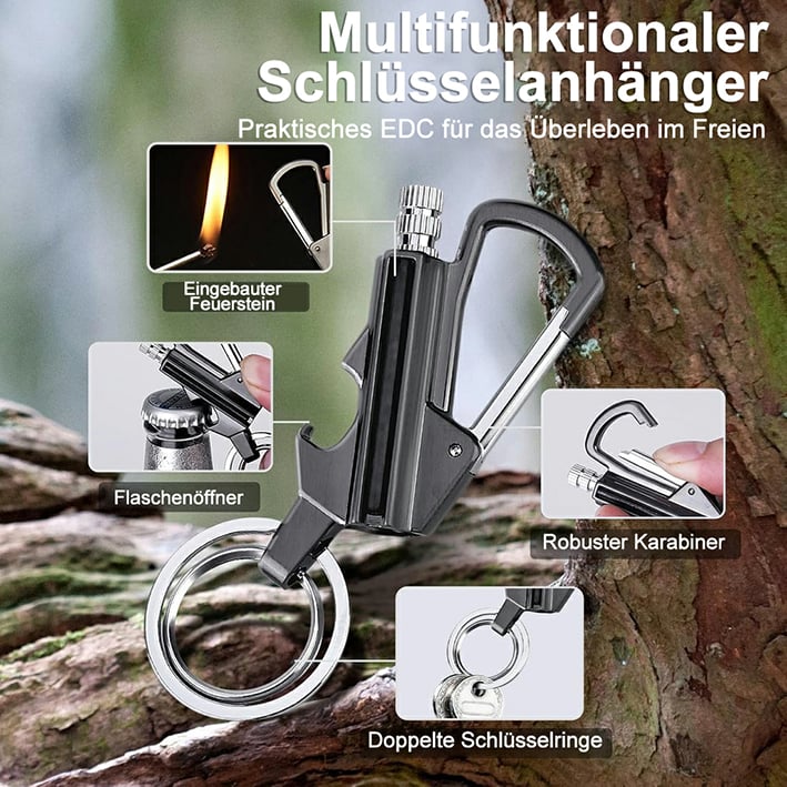 🔥Letzter Tag 50% RABATT-Zündung, Bieröffner, Schlüsselanhänger, drei Funktionen in einem