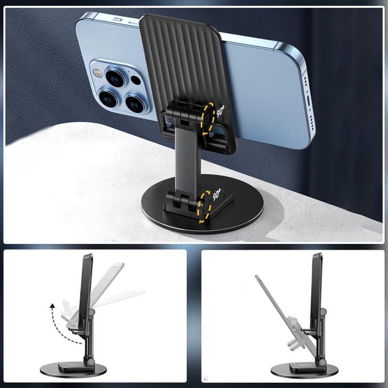 ⚡Clearance Sale 70% OFF丨Foldable 360° Rotating Metal Desktop Cell Phone Holder