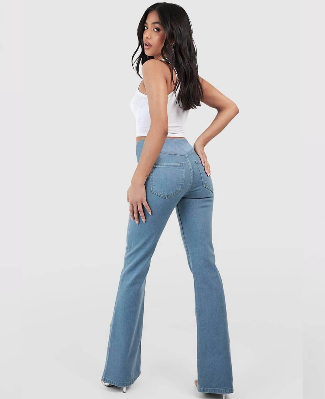 🔥Stretch-Jeans mit hoher Taille und Crossover