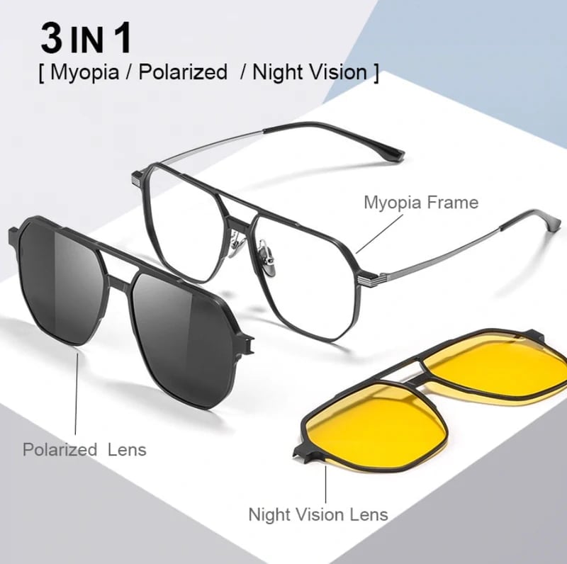 🔥Last Day Promotion 50% OFF🔥Men And Women 3 In 1 Magnetic Polarized Sunglasses