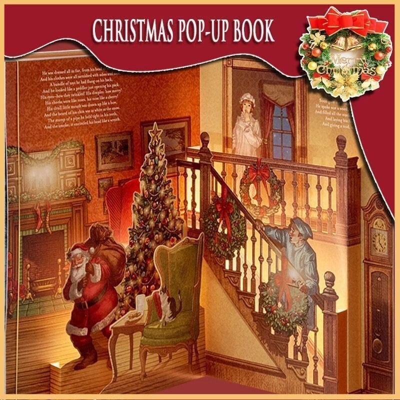 🎁Early Christmas Sale 49% OFF🎄-The Night Before Christmas Pop-Up Book（Light & Sound)