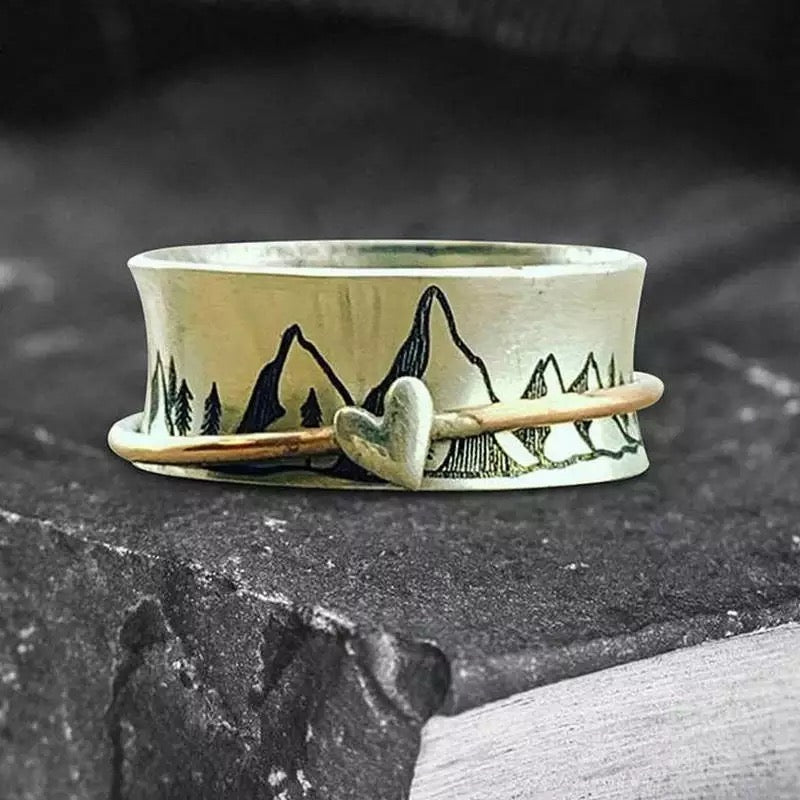 (🌲Early Christmas Sale- SAVE 48% OFF)Keep Climbing Spinning Mountain Ring(Buy 3 Get Extra 20% OFF now)