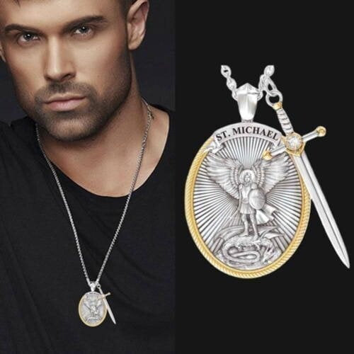 🔥Last Day Sale - 50% OFF 🎁St. Michael Archangel Pendant (Necklace) - Half price from the 2nd