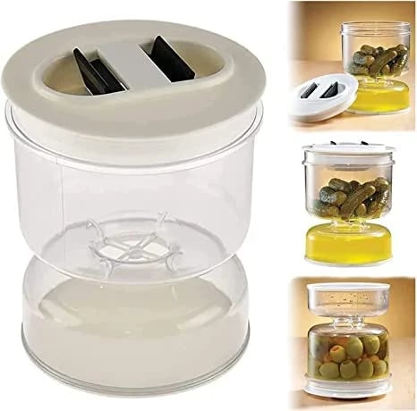 (🔥Hot Summer Sale - 85% OFF) Pickle and Olives Jar Container with Strainer🔥BUY 4 SAVE 20% & FREE SHIPPING