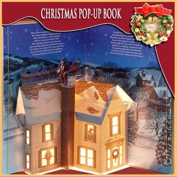 🎄Early Christmas Sale🎁-The Night Before Christmas Pop-Up Book（Light & Sound)