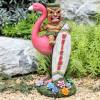 TIKI Riding on Flamingo，Flamingo solar lamp decoration