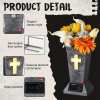 🎁TikTok Last Day Sale - 70% OFF🔥Solar-powered cross angel flowerpot solar-powered cemetery vase with LED