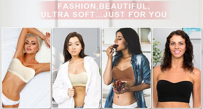 💥LAST DAY SALE 50% OFF💥Non-Slip Silicone Padded Bandeau Bra