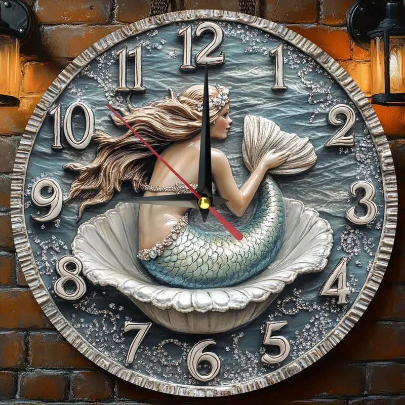 Vintage Mermaid Wall Clock