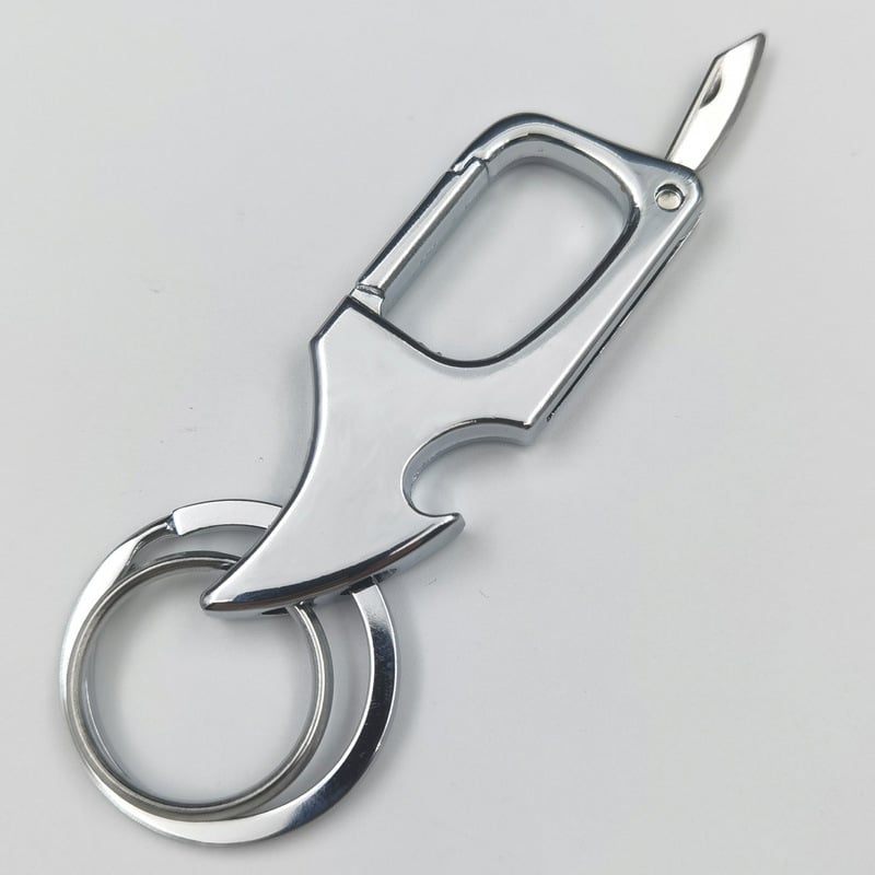 Multifunctional pendant bottle opener metal double ring key chain