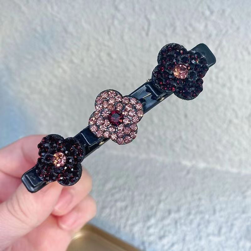 🎀 Sparkling Crystal Stone Braided Hair Clips