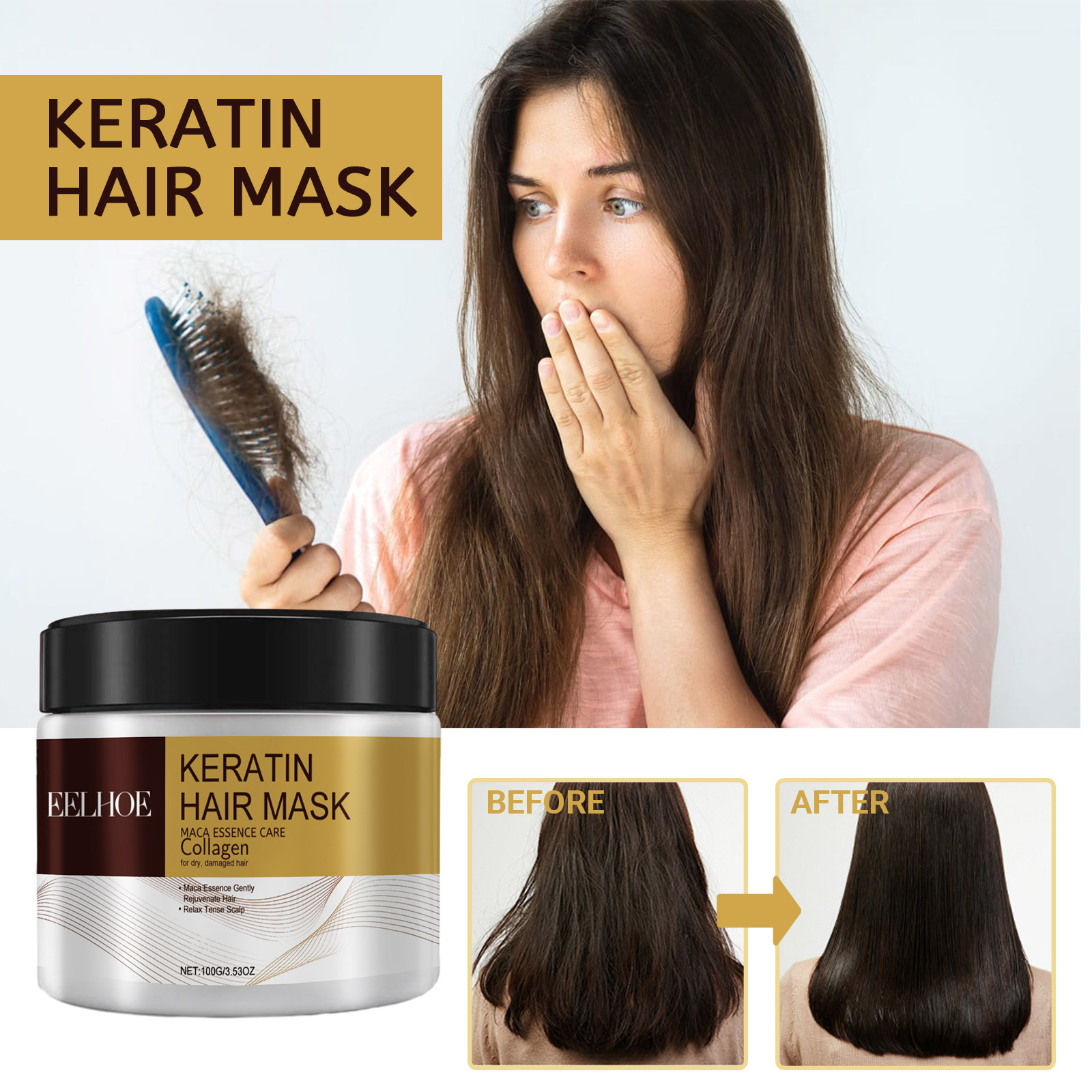 🔥Last Day Sale - 50% OFF🎁EELHOE Repairing & Moisturizing Hair Mask