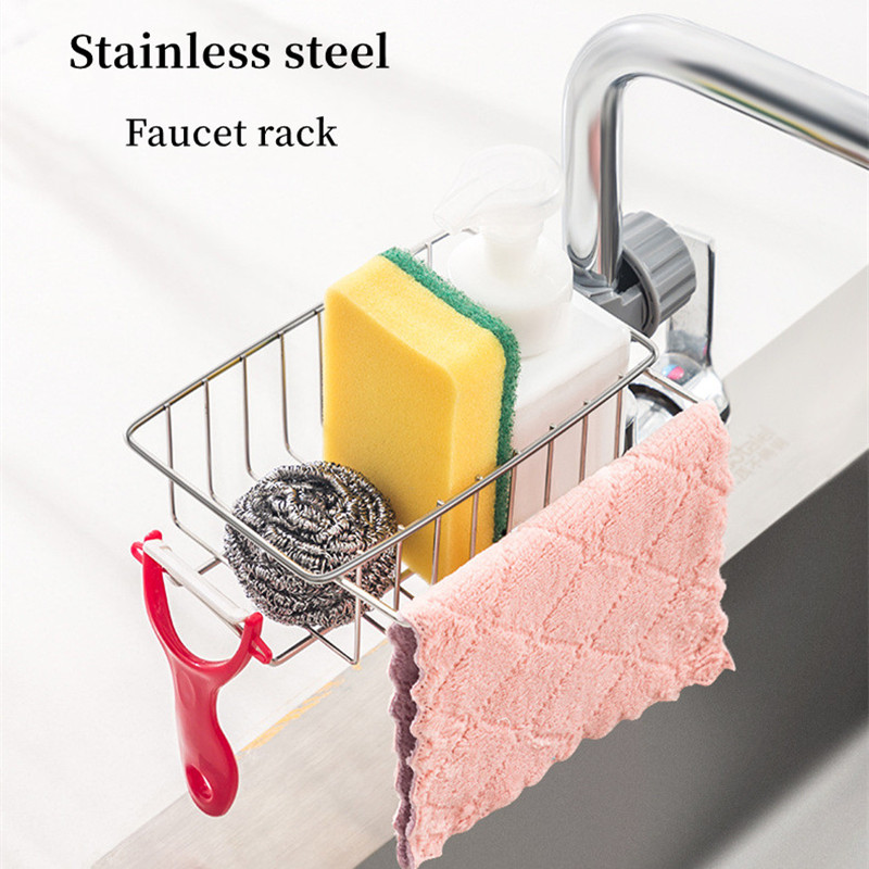 (🎄CHRISTMAS EARLY SALE-48% OFF) Stainless Steel Kitchen Faucet Sponge Rack(BUY 2 GET 1 FREE)